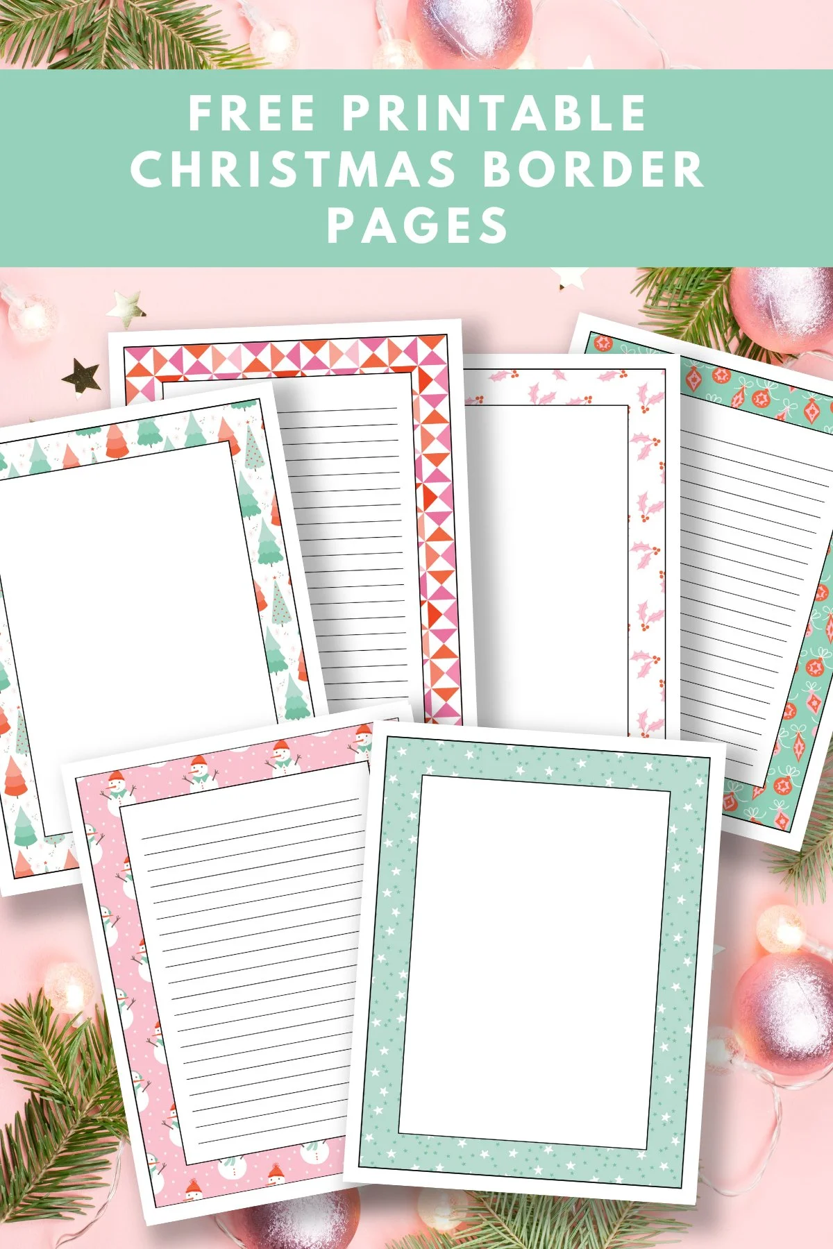 free printable christmas borders — gathering beauty
